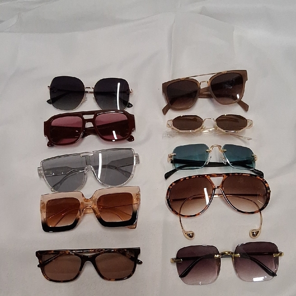 NWT 10 Pair Womens Stylish Sunglasses Collection